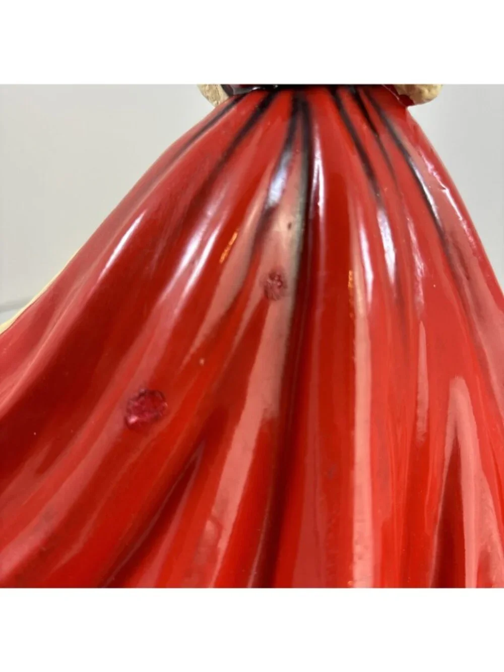 Vintage Red Hooded Girl Depositato Italy Chalkware Figure